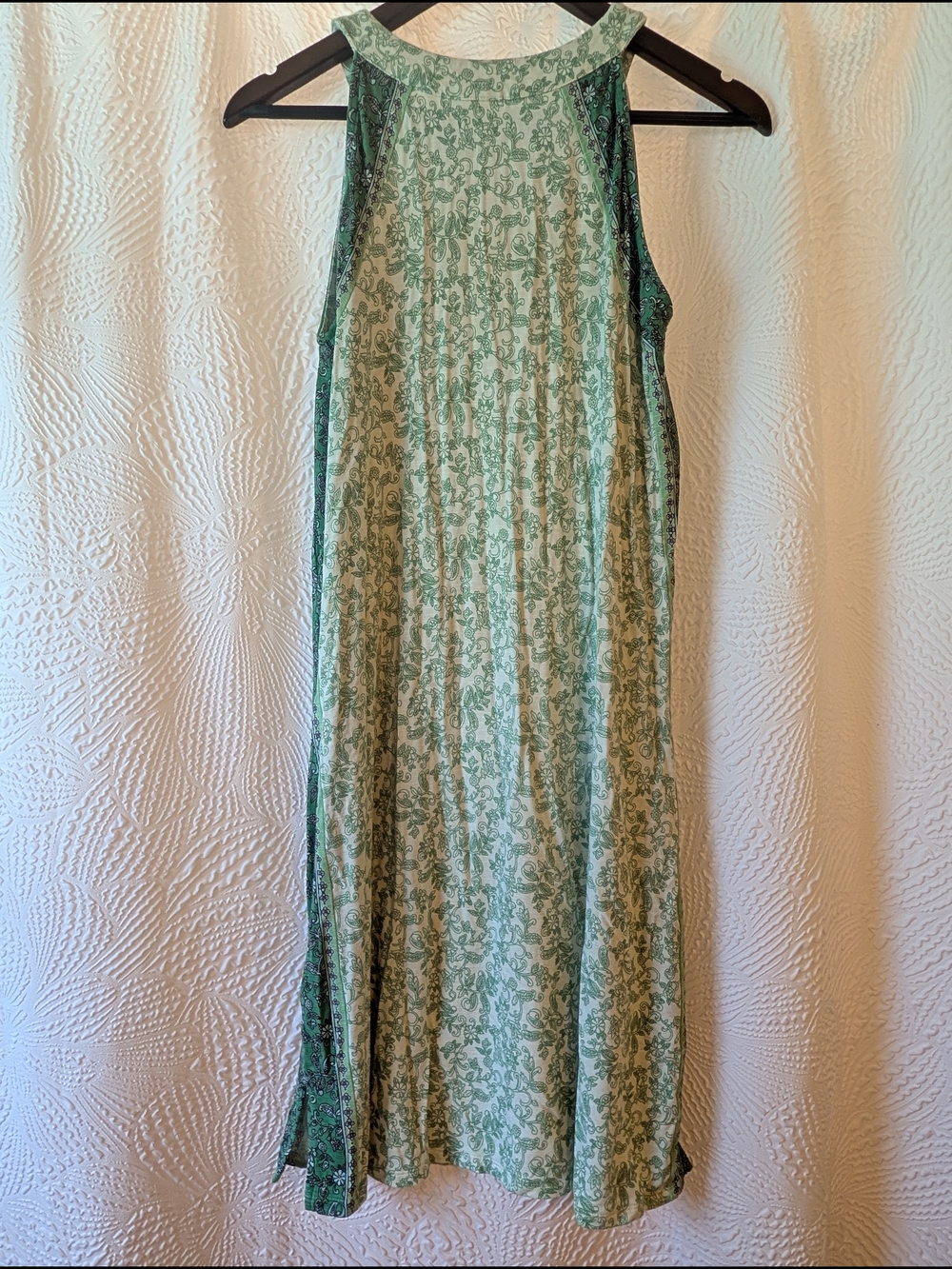 J. Jill Green Floral Sleeveless Midi Dress